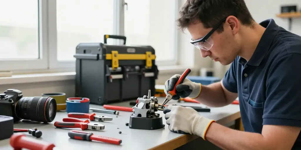 Attività di lavoro con strumenti Knipex durante il Black Friday.
